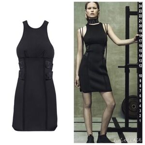 Alexander Wang x H&M black sleeveless logo scuba mini dress night out bodycon